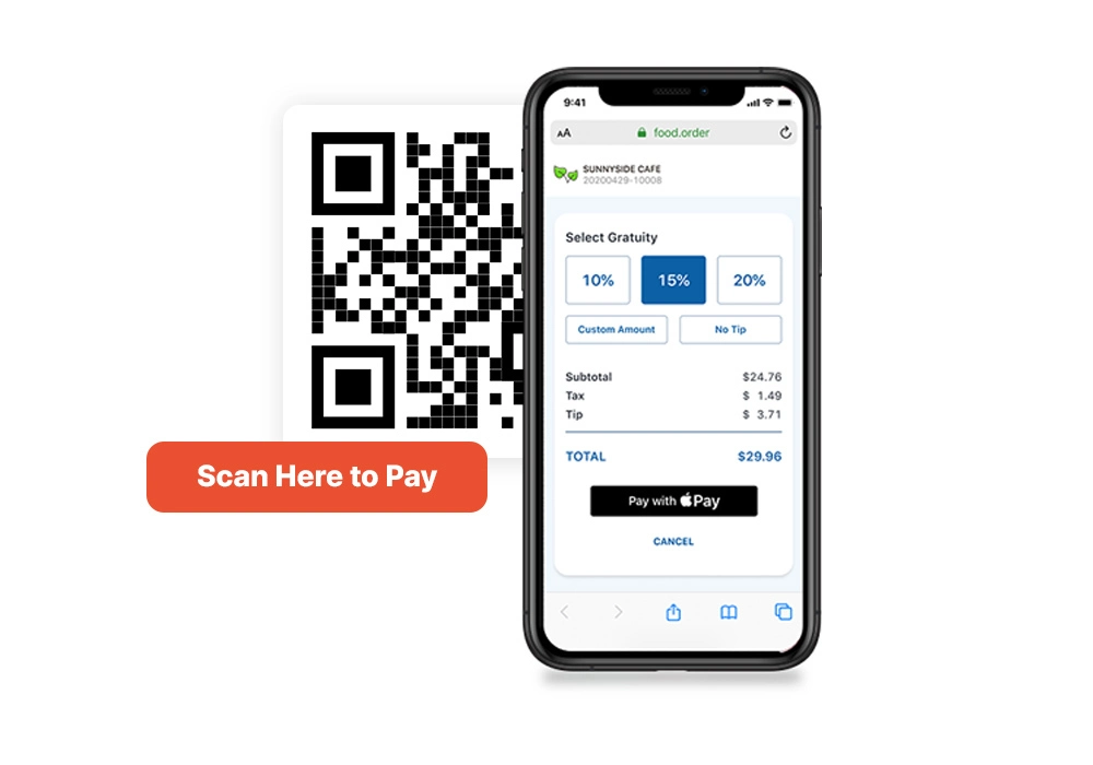 Scan QR Code to pay on your own smartphone device