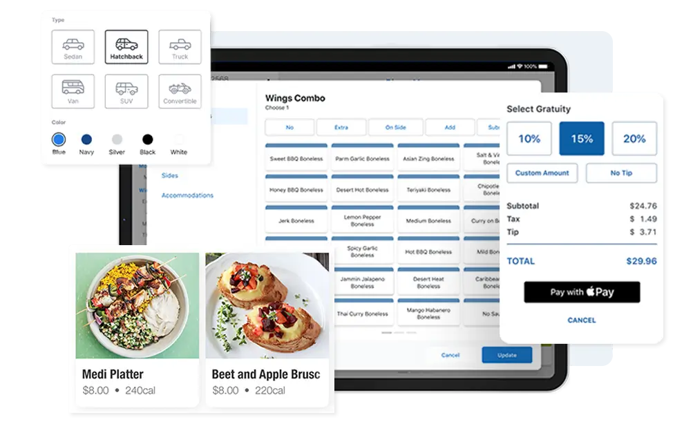 CAKE tableside ordering view